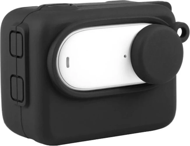 Silikonski ovitek za Insta360 GO 3 Puluz PU876B s pokrovčkom leče, črn