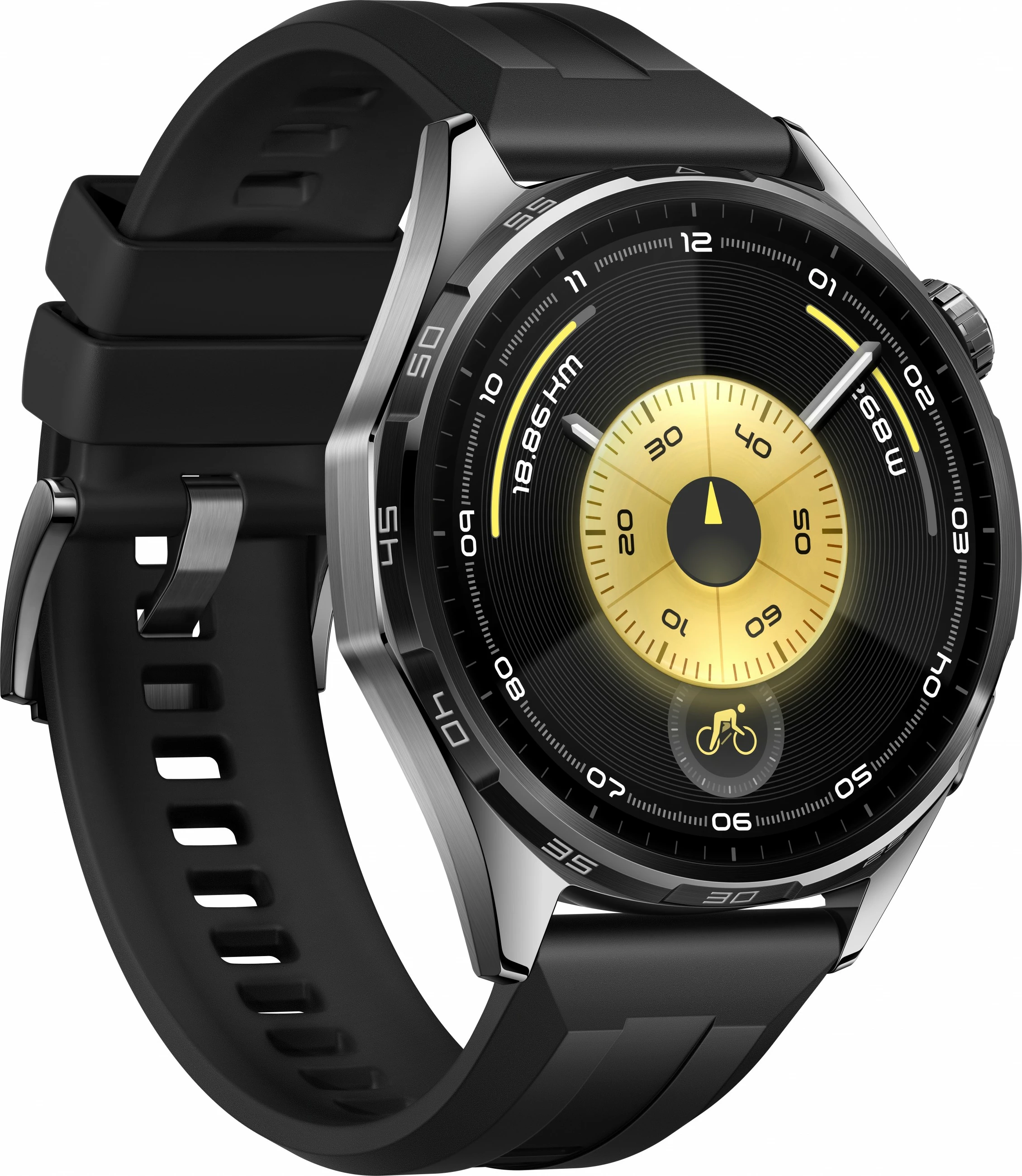 Pametna ura 46 mm, črn pašček iz fluoroelastomera, Huawei WATCH GT6