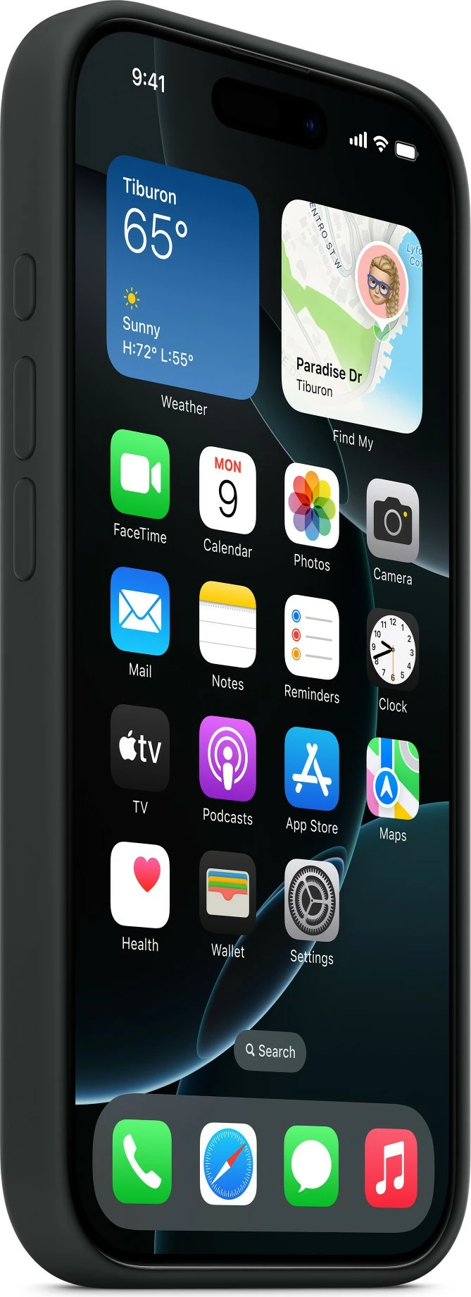 Silikonska zaščita z MagSafe za Apple iPhone 16 Pro, črna