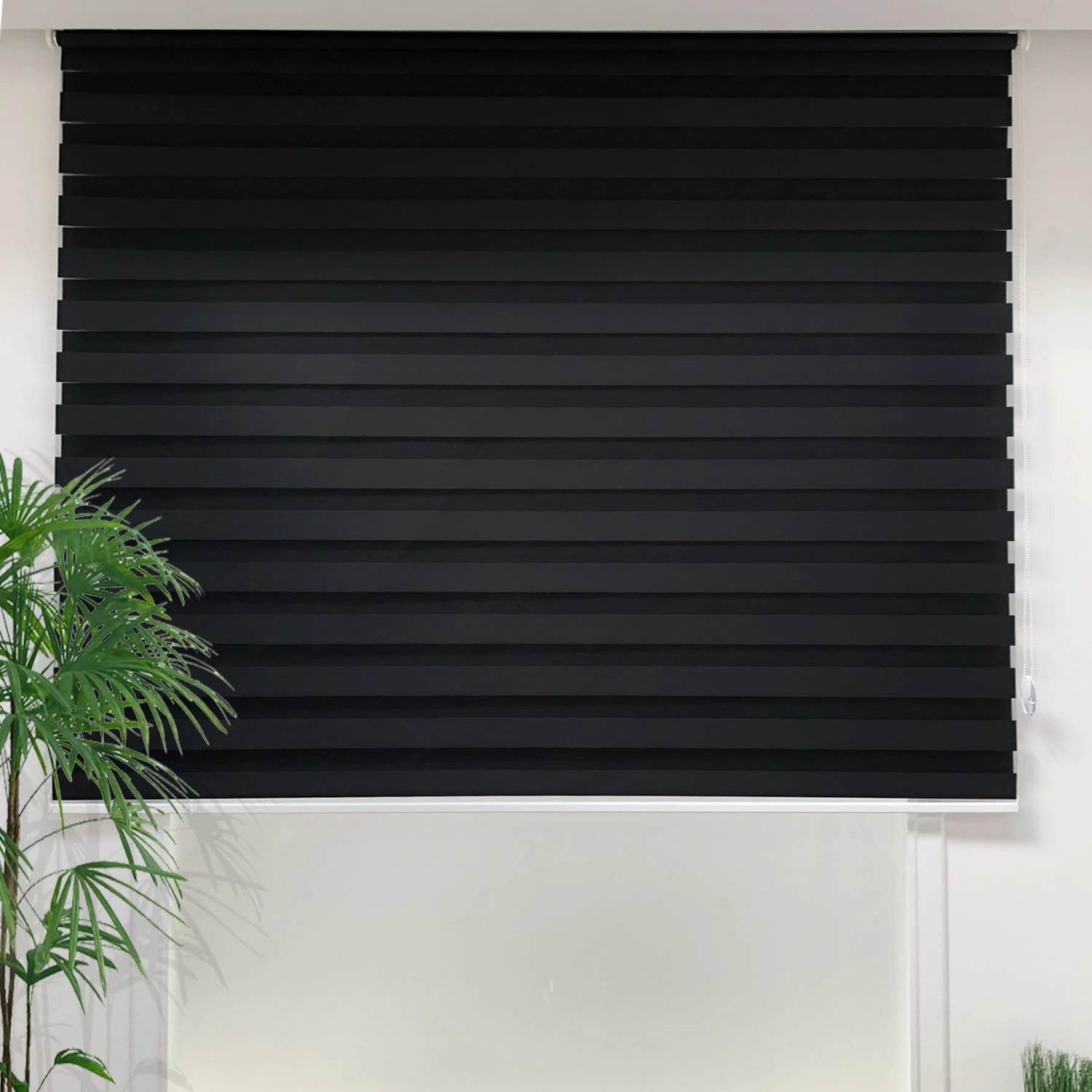 Zavesa Lizbon, črna, 50 x 260 cm