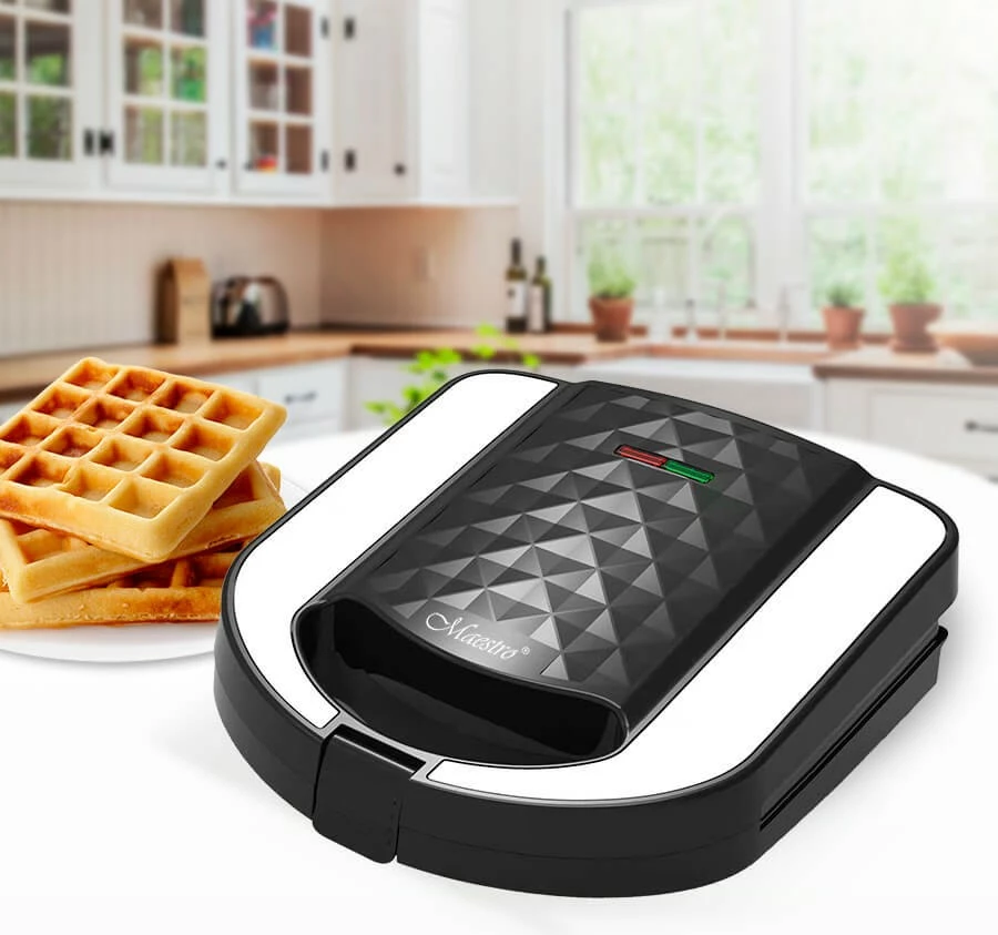 3-v-1 sendvič toster, Feel-Maestro MR-709, 750 W, črno/srebrn, z zamenljivimi nelepljivimi ploščami