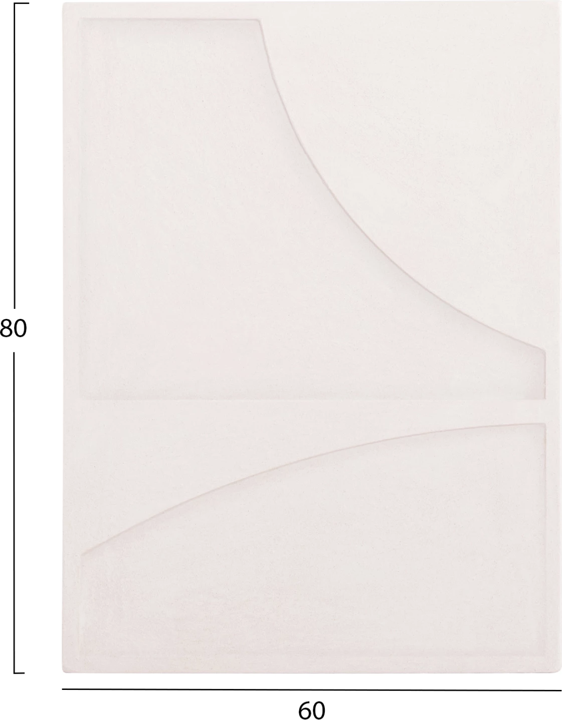 Dekorativna stenska plošča pravokotne serije Santorini FH4509 MDF v barvi off-white 60x4(debelina)x80H cm