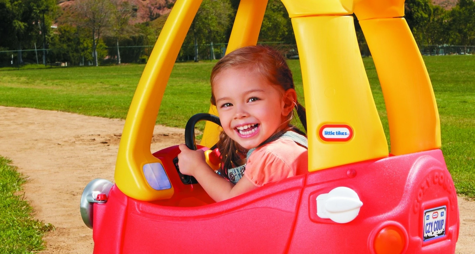 Igračeča voziček z novimi očmi, rdeče/rumen Little Tikes Cozy Coupe