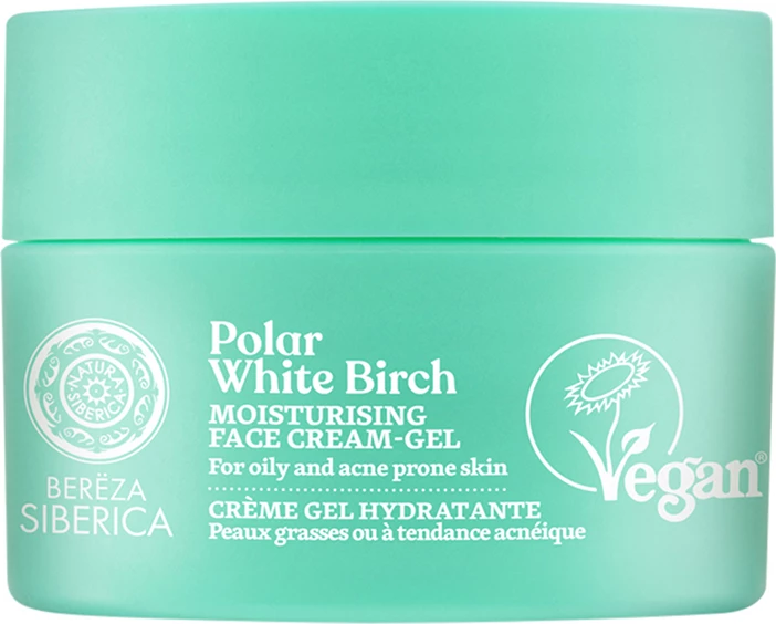 Vlažilni gel-krema za obraz Natura Siberica Bereza Siberica Vegan, 50 ml