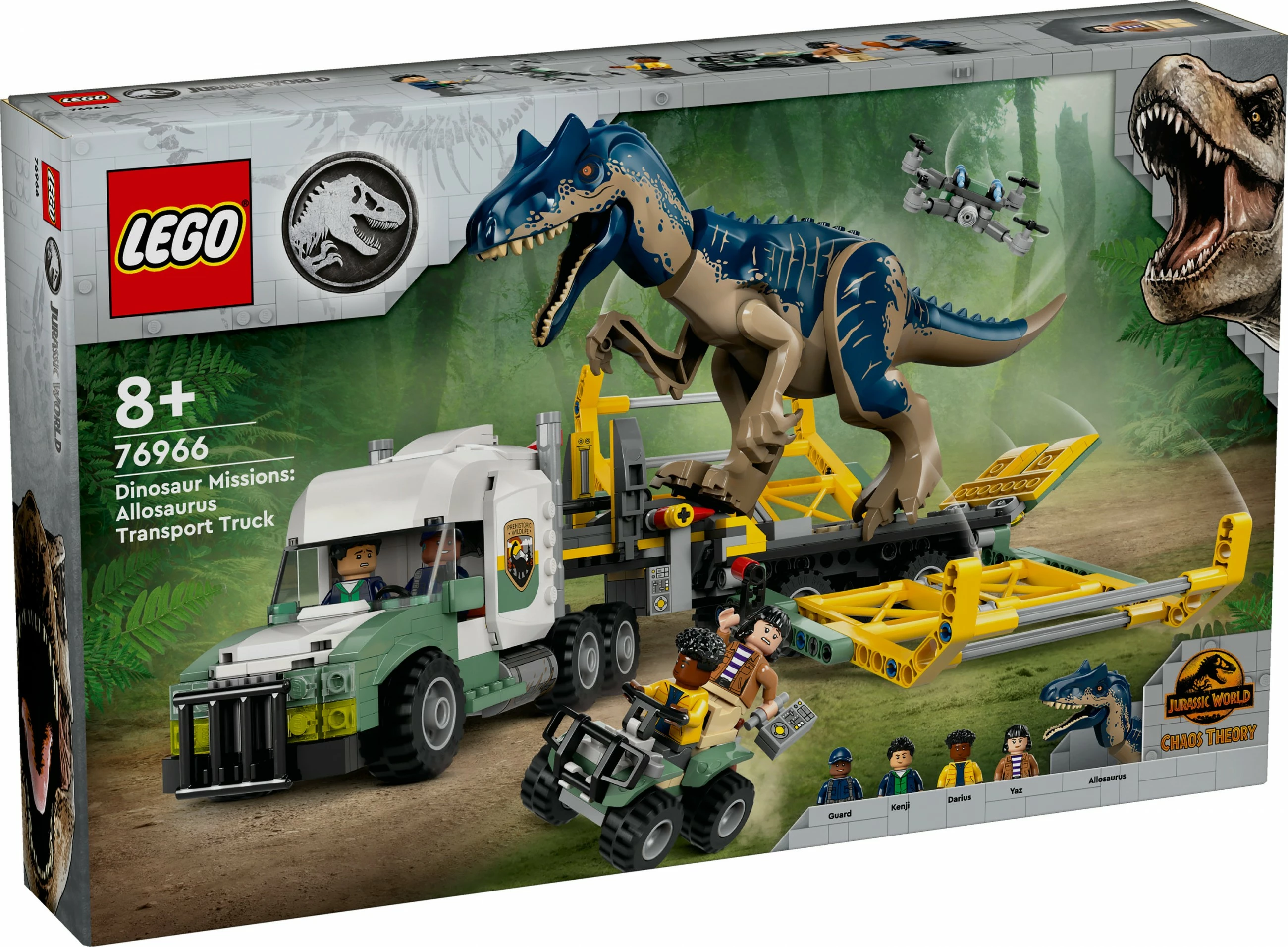 Set za gradnjo Allosaurus Transporter LEGO Jurassic World 76966, 588 kosov, večbarven