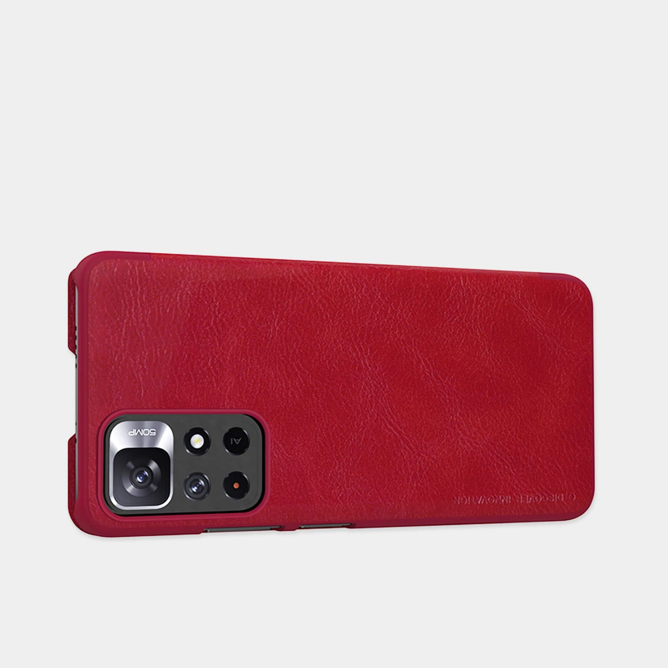 Ovitek za telefon Nillkin Qin Case za Xiaomi Redmi Note 11T 5G / Note 11S 5G / Note 11 5G (China) / Poco M4 Pro 5G, rjav