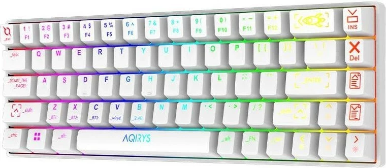 Mehanska tipkovnica RGB brezžična in z žico Aqirys Mira, bela