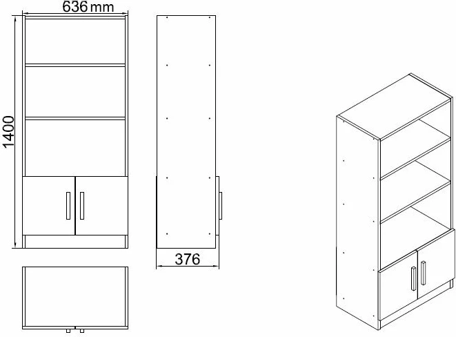 Pisarniški set pohištva Hanah Home Vo14-W, bel