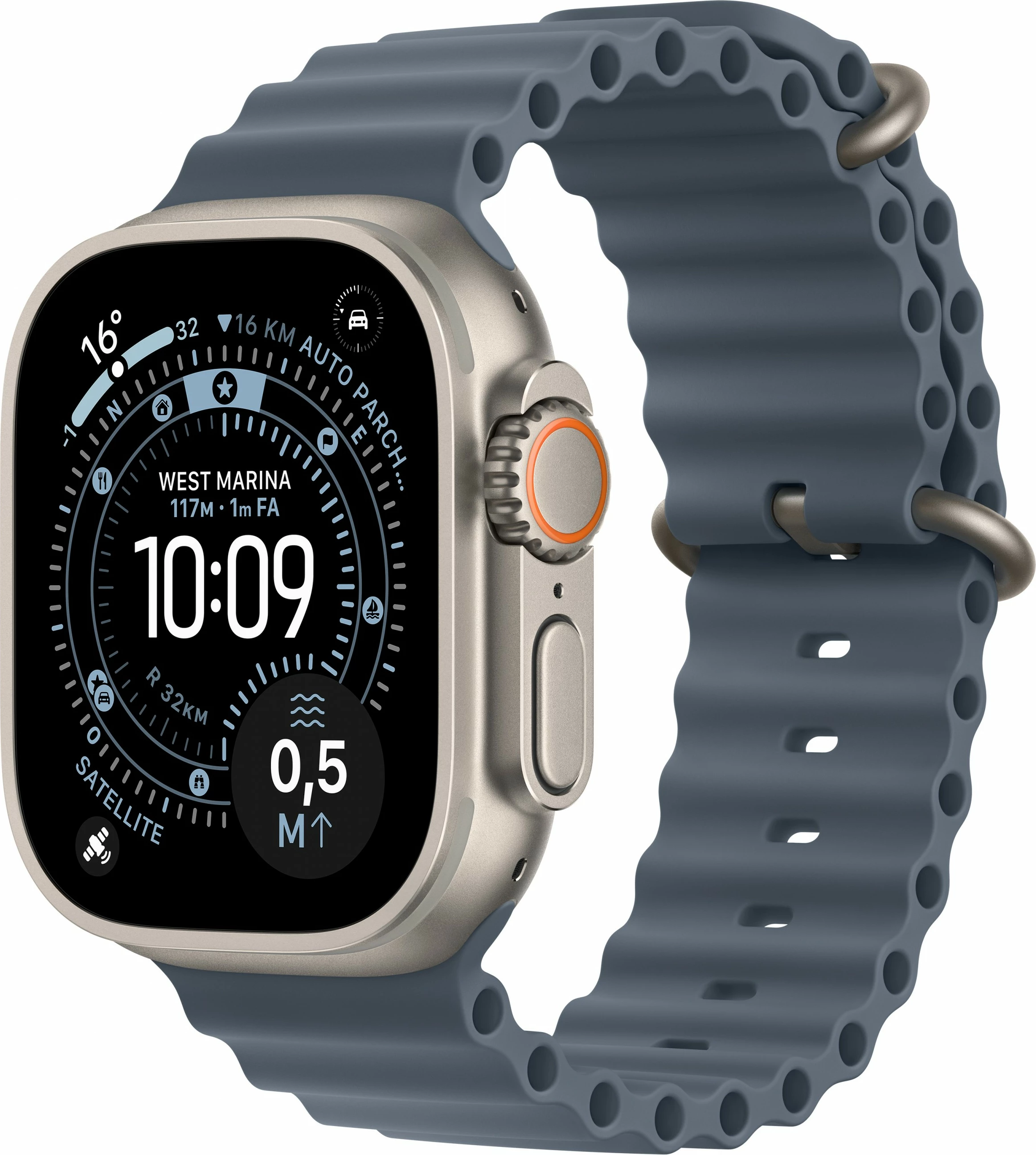 Pametna ura Apple Watch Ultra 3, titanova, Cellular, 49 mm, Ocean (morsko modra)