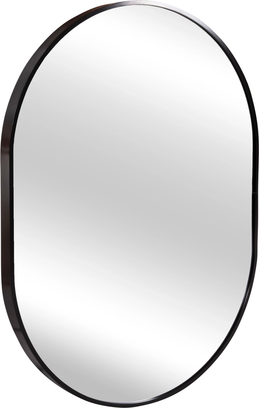 Stensko ogledalo serije Archer FH4500.01 ovalni aluminijasti okvir v črni barvi 59x79Hcm