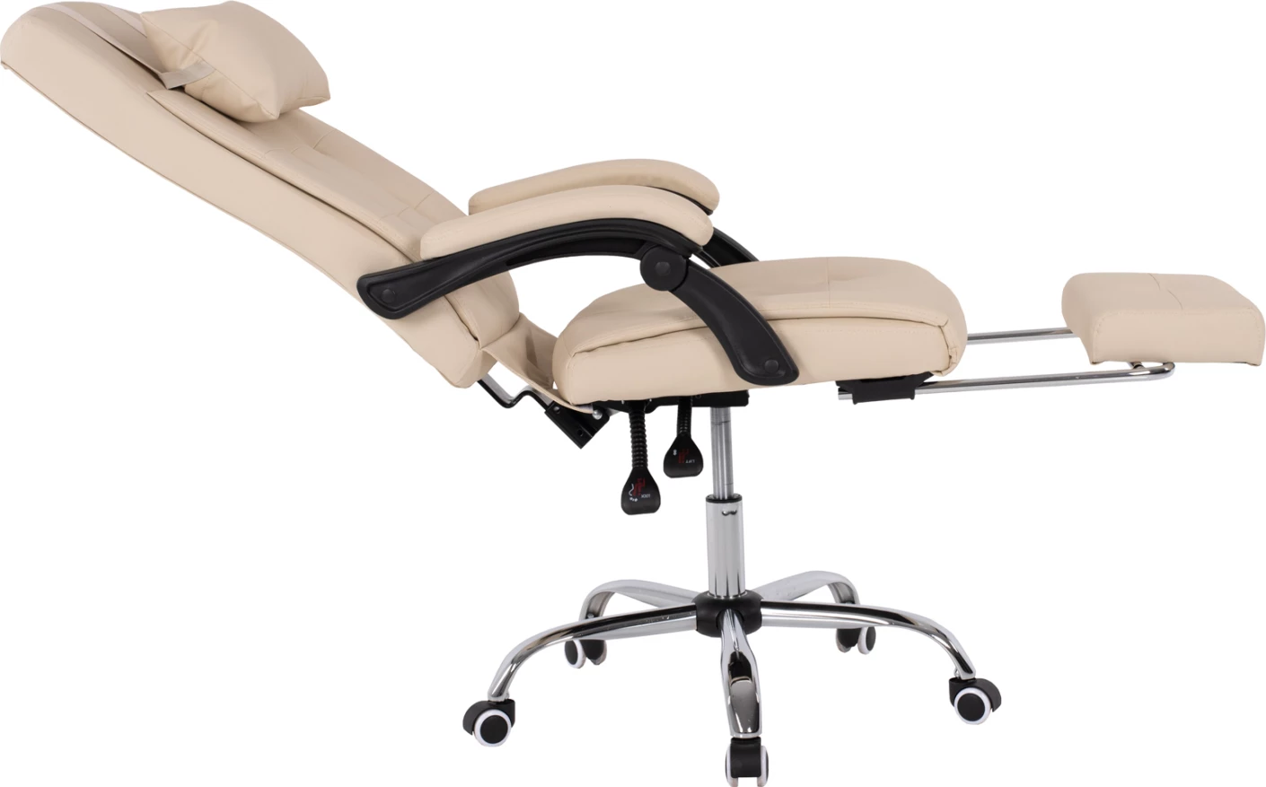 Izvršni pisarniški stol FH1057.12 bež z zložljivim naslonom za noge 58x71x128Hcm