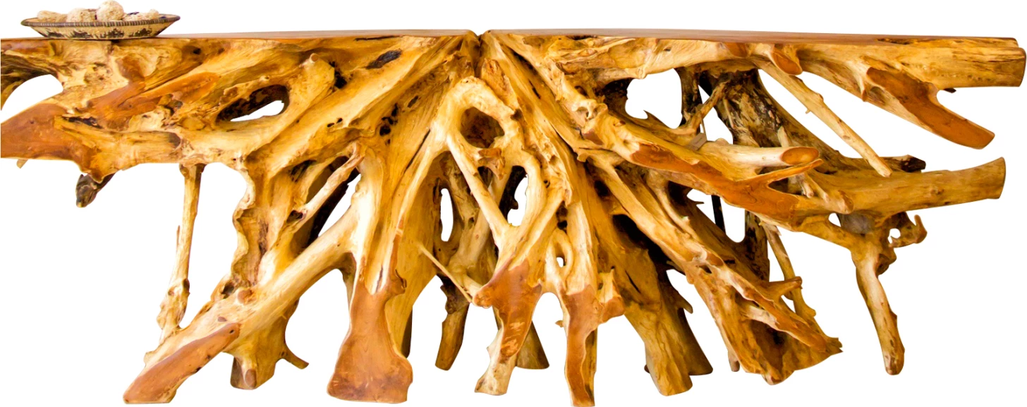 Konzola iz masivnega tikovega lesa naravna 150Χ40Χ70H