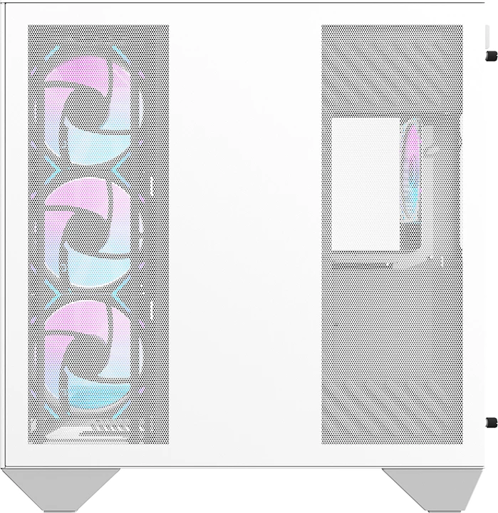 Računalniško ohišje z 4 ventilatorji ARGB in nosilcem za GPU, Darkflash DY470, belo