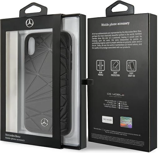 Ovitek iz usnja Mercedes Twister za iPhone XR, črn