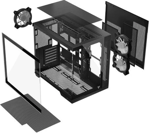 Računalniško ohišje Volcano Panorama APEX ARGB 3F Midi MODECOM, siva