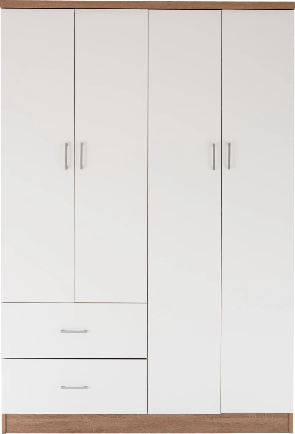 Garderobna omara s 4 vrati in 2 predaloma FH339.06 sonama bela 120x42,5x180,5 cm