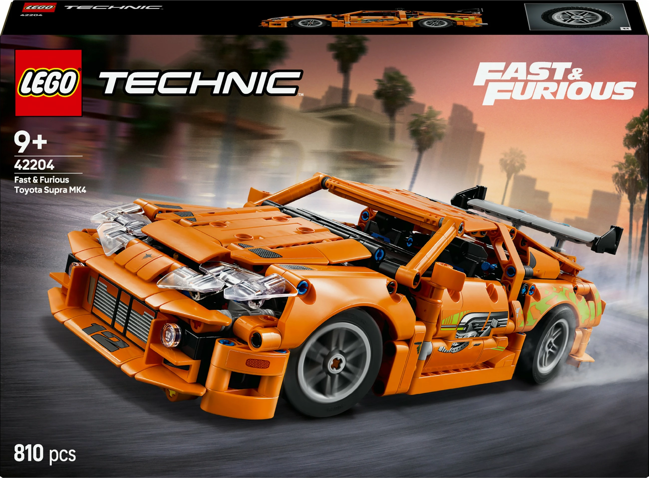 Model Toyota Supra MK4 iz filma Fast and Furious, LEGO komplet 810 delov, plastika, večbarven