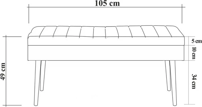 Dekorativna klop Skye, Vina 1048-2, bele in temno modre barve