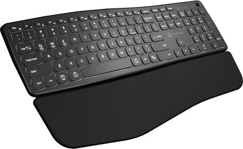 Brezžična tipkovnica Natec Porifera, QWERTY z numerično tipkovnico, 12 multimedijskih tipk, črna, belo osvetljena