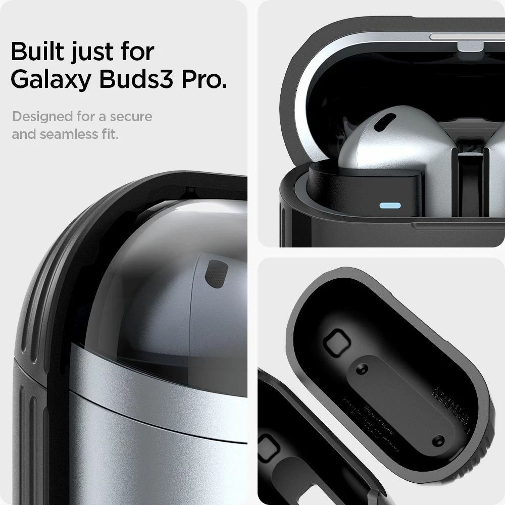 Tanka in zaščitna prevleka Spigen Rugged Armor za Samsung Galaxy Buds 3 / 3 Pro, črna