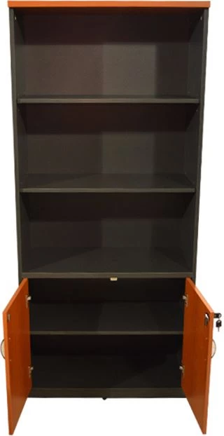 Profesionalna pisarniška knjižna omara FH2014.03 češnjeva barva z 2 vrati 80Χ40Χ180cm