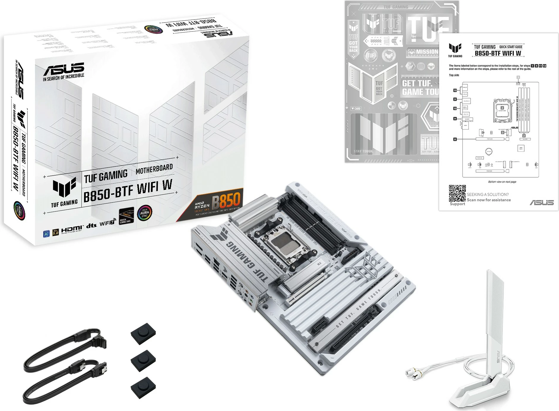 Plošča ASUS TUF GAMING B850-BTF WIFI W, ATX, Wi‑Fi, bela