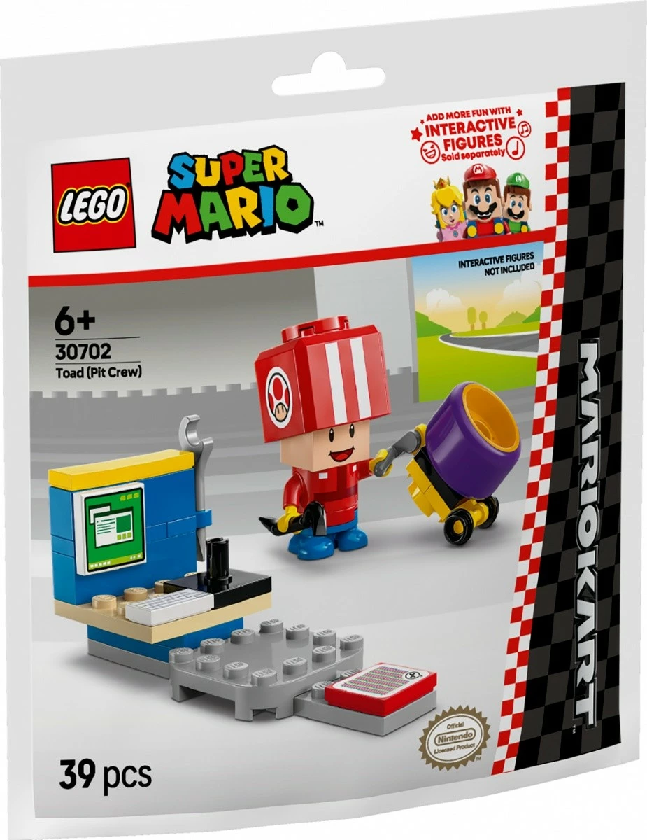 Komplet za sestavljanje LEGO Super Mario 30702 Toad (Pit Crew), 39 kosov