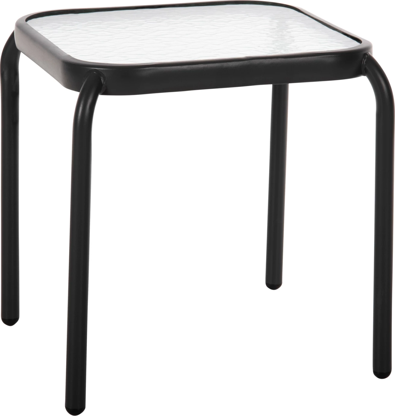 Kvadratna zunanja stranska miza DIDO FH5975.01 kovinska v antracit-steklu 41x41x43Hcm