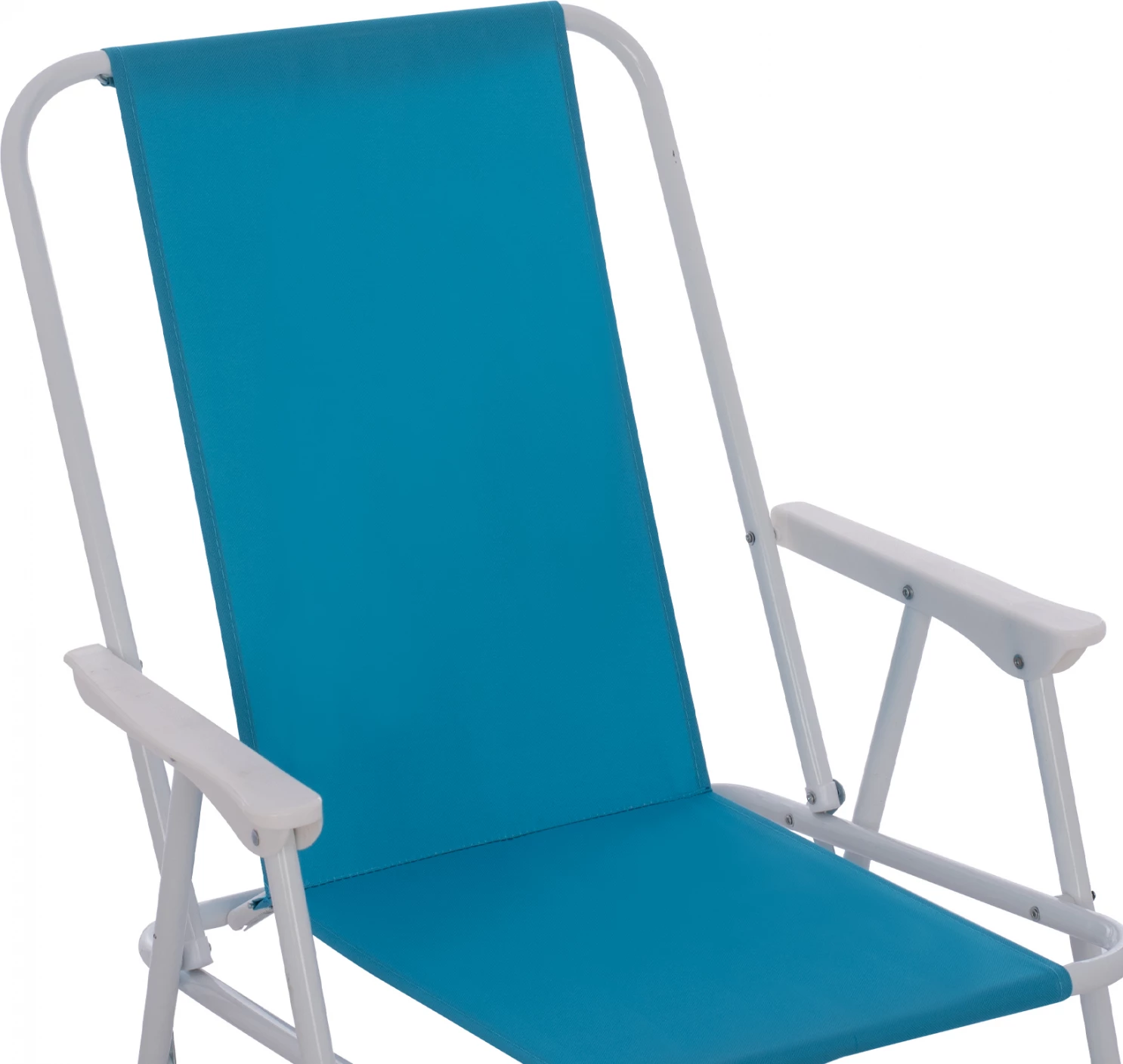 Plažni stol z visokim naslonom Zložljiv svetlo moder FH5148 Kovinski