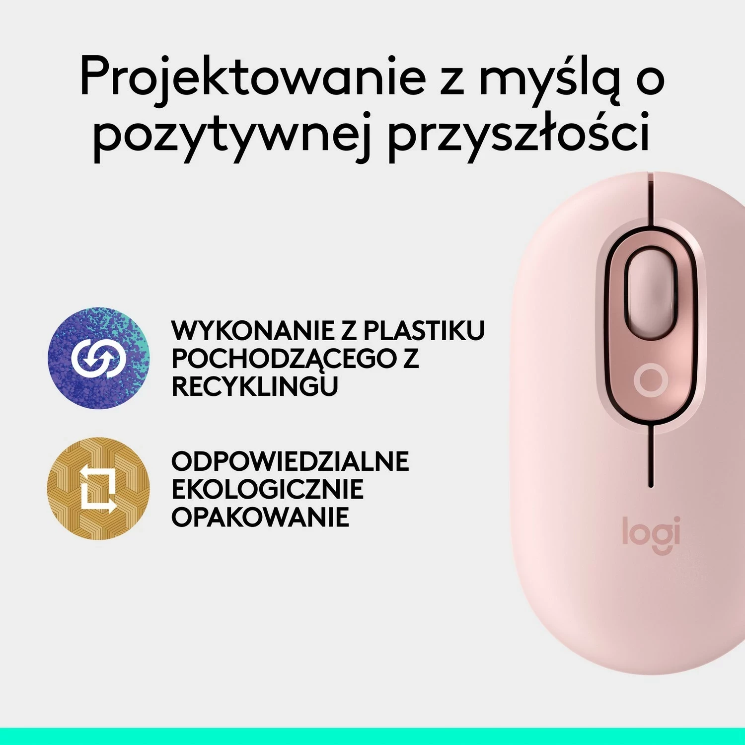 Brezžična miška Logitech POP ICON, rožnata