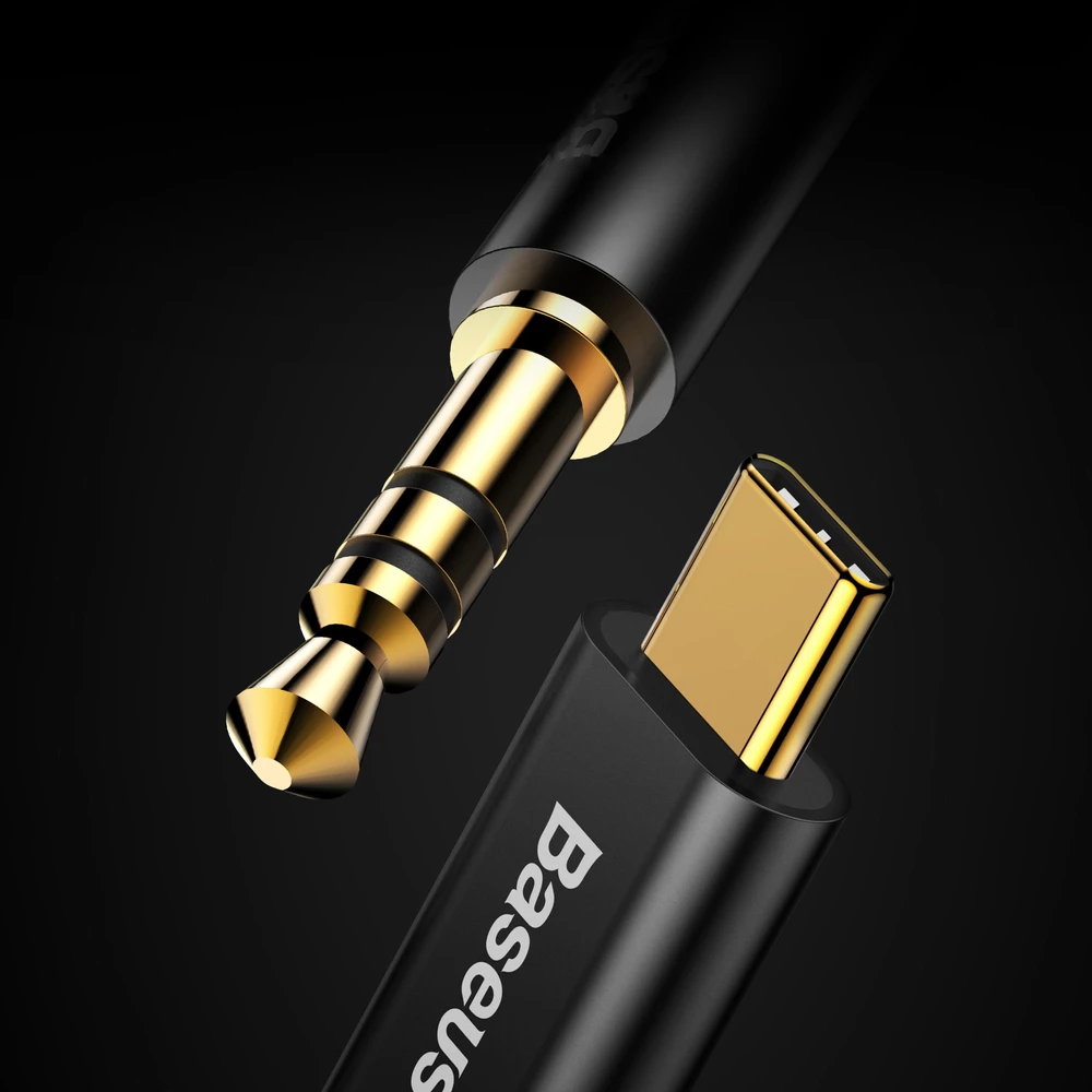 Avdio kabel USB Type-C na 3,5 mm Baseus CAM01-01, 1,2 m, črn