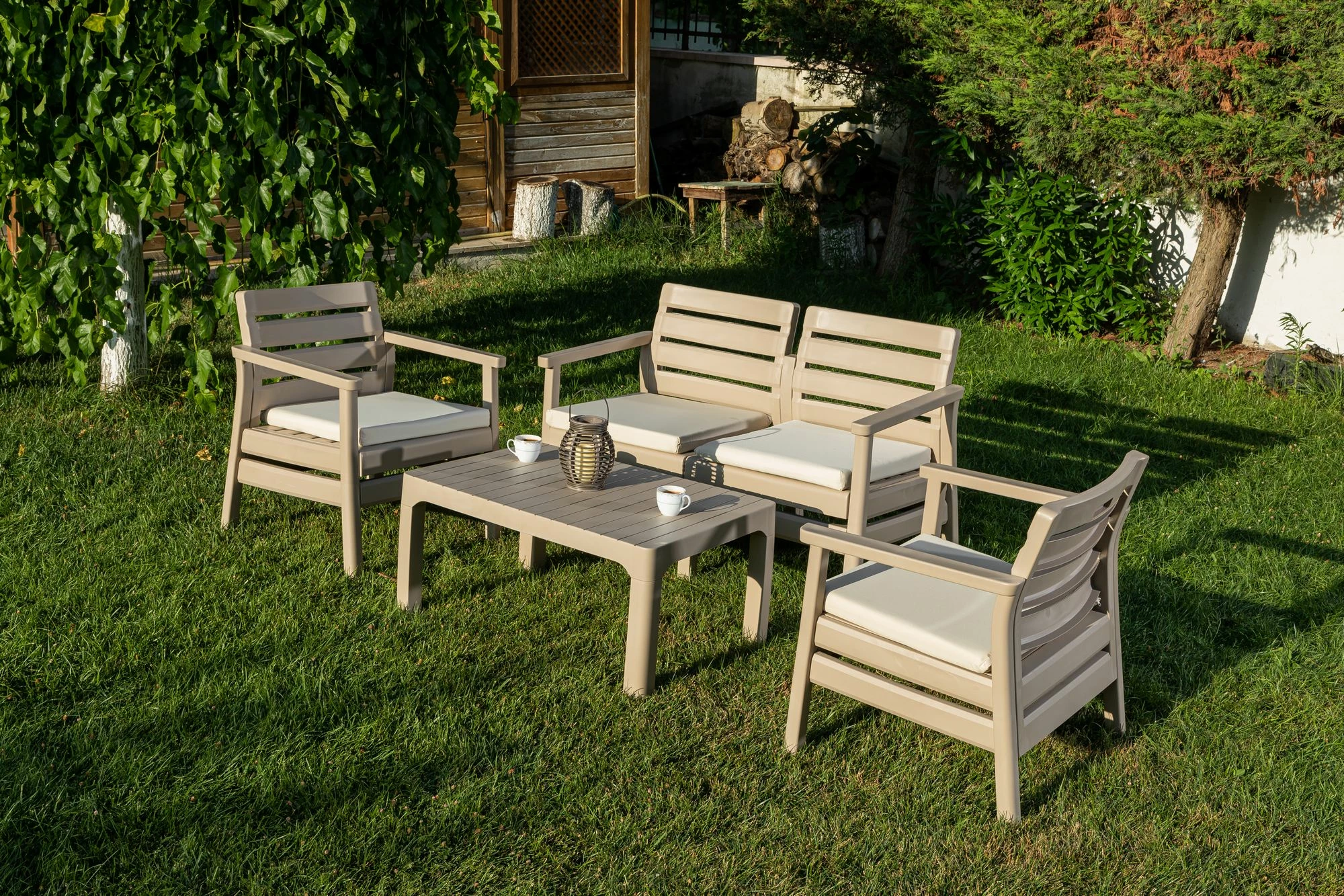 Set lounge za vrt, Skye Decor Solemare 125, puščavska bež