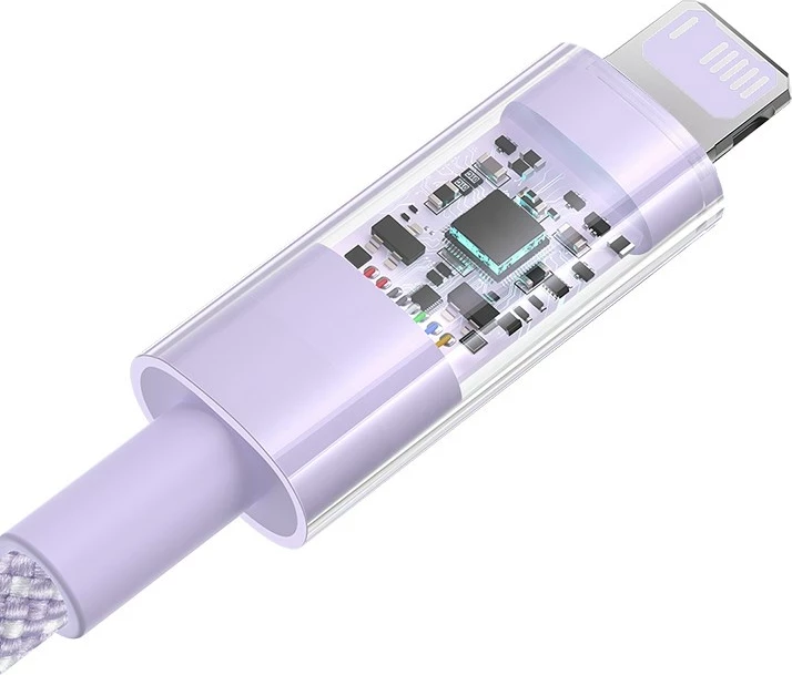 Kabèl USB na IP Baseus Gem, 2,4 A, 1 m, vijolična