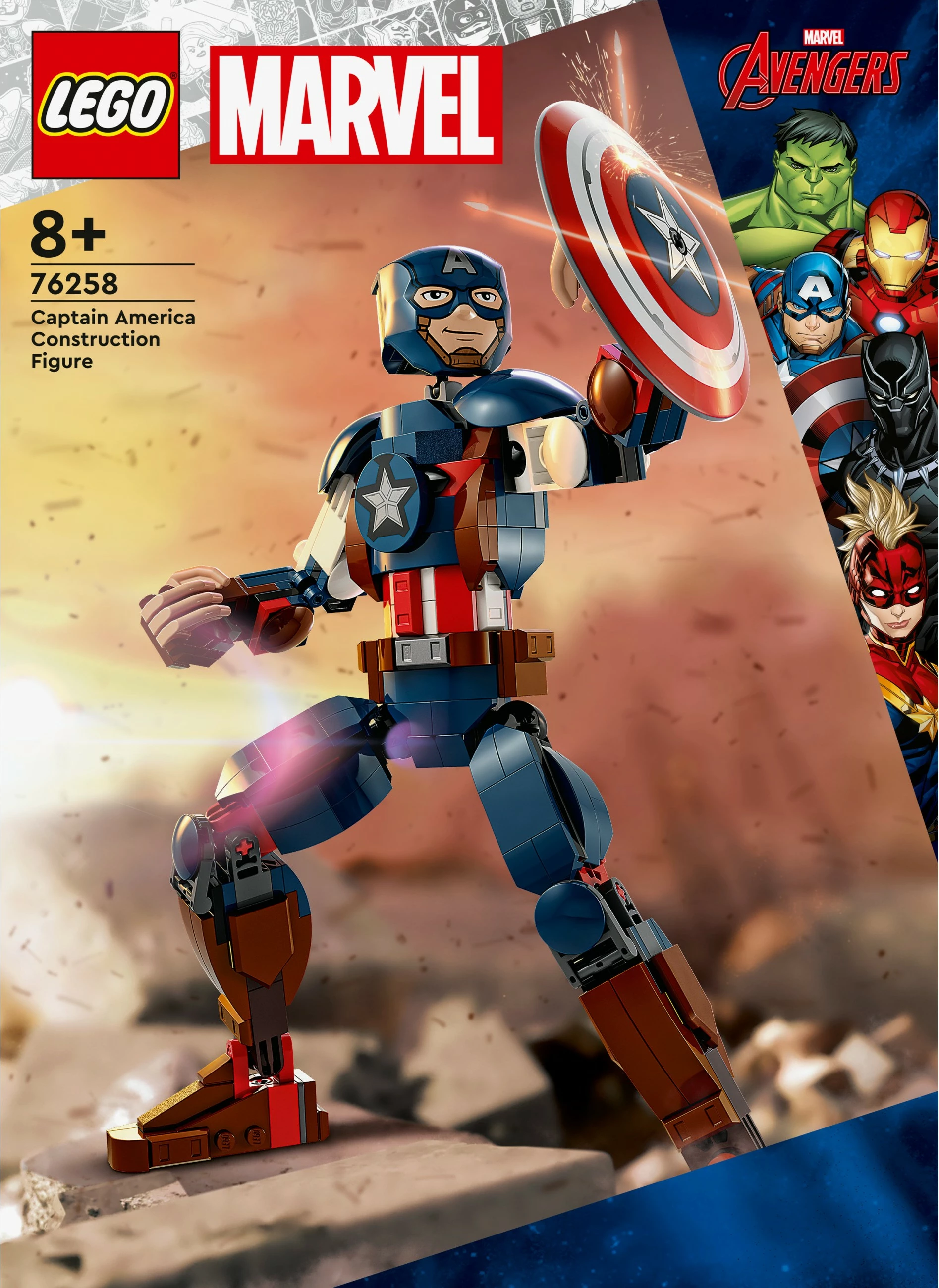 Figura Captain America iz seta LEGO Marvel Super Heroes, 310 kosov, večbarvno
