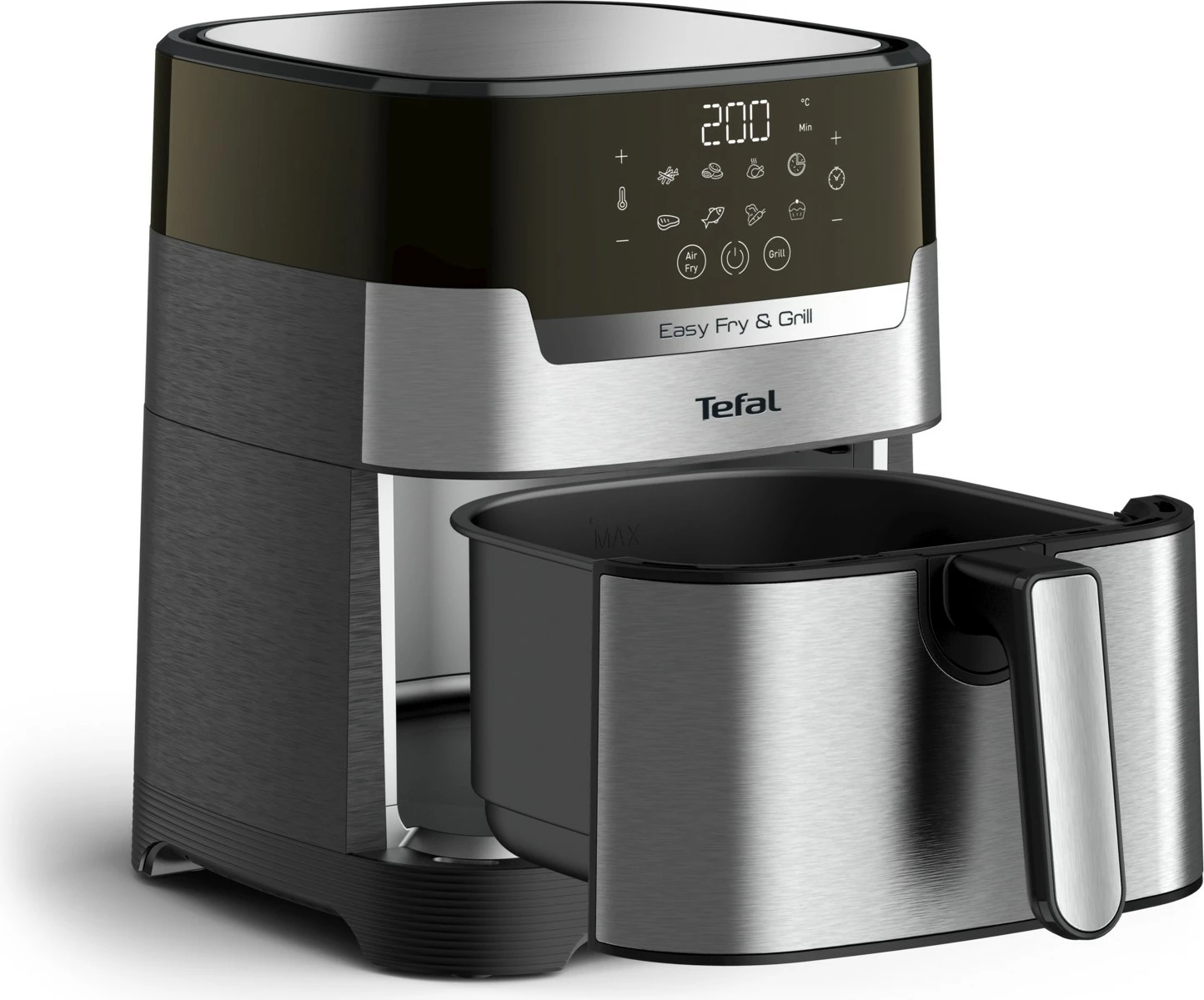Friteznik na vroč zrak, Tefal Easy Fry & Grill EY505D, 4,2 L, nerjaveče jeklo
