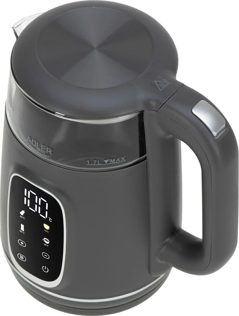 Vrelovnik vode, 1,7 L, LED, siva Adler AD 1305gs