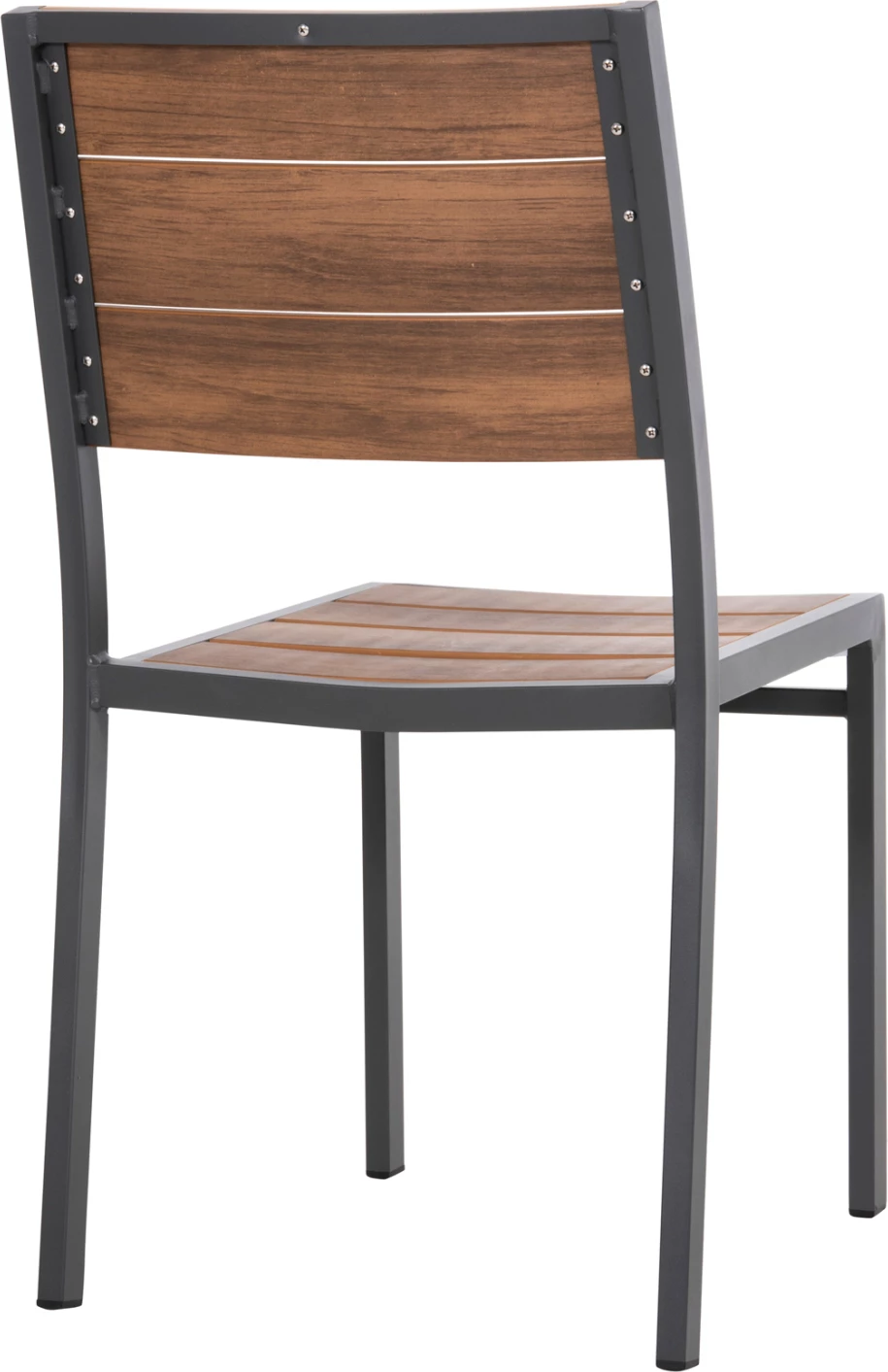 Aluminijast stol SAGA FH6063.02, temno siv, s polywood, 46x52x86H cm