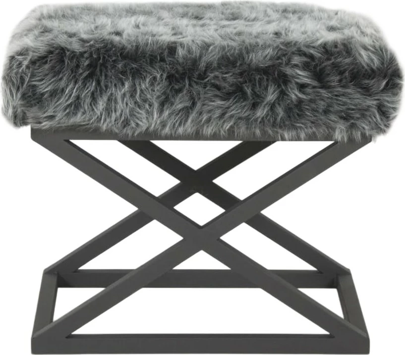 Puf iz pliša Capraz, Puf Atelier del Sofa, črn, siv