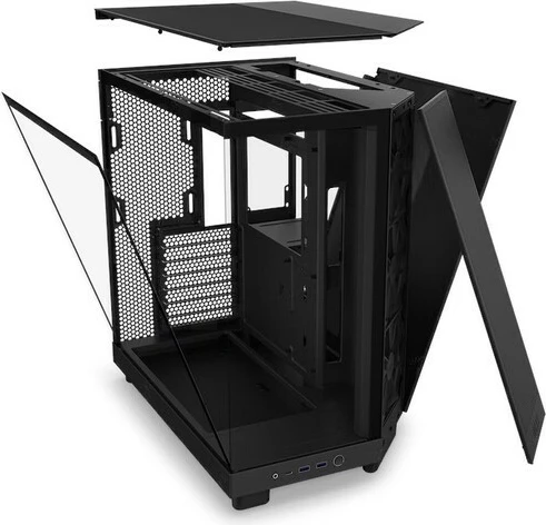 Računalniško ohišje NZXT H6 Flow Midi Tower, temperirano steklo, črno