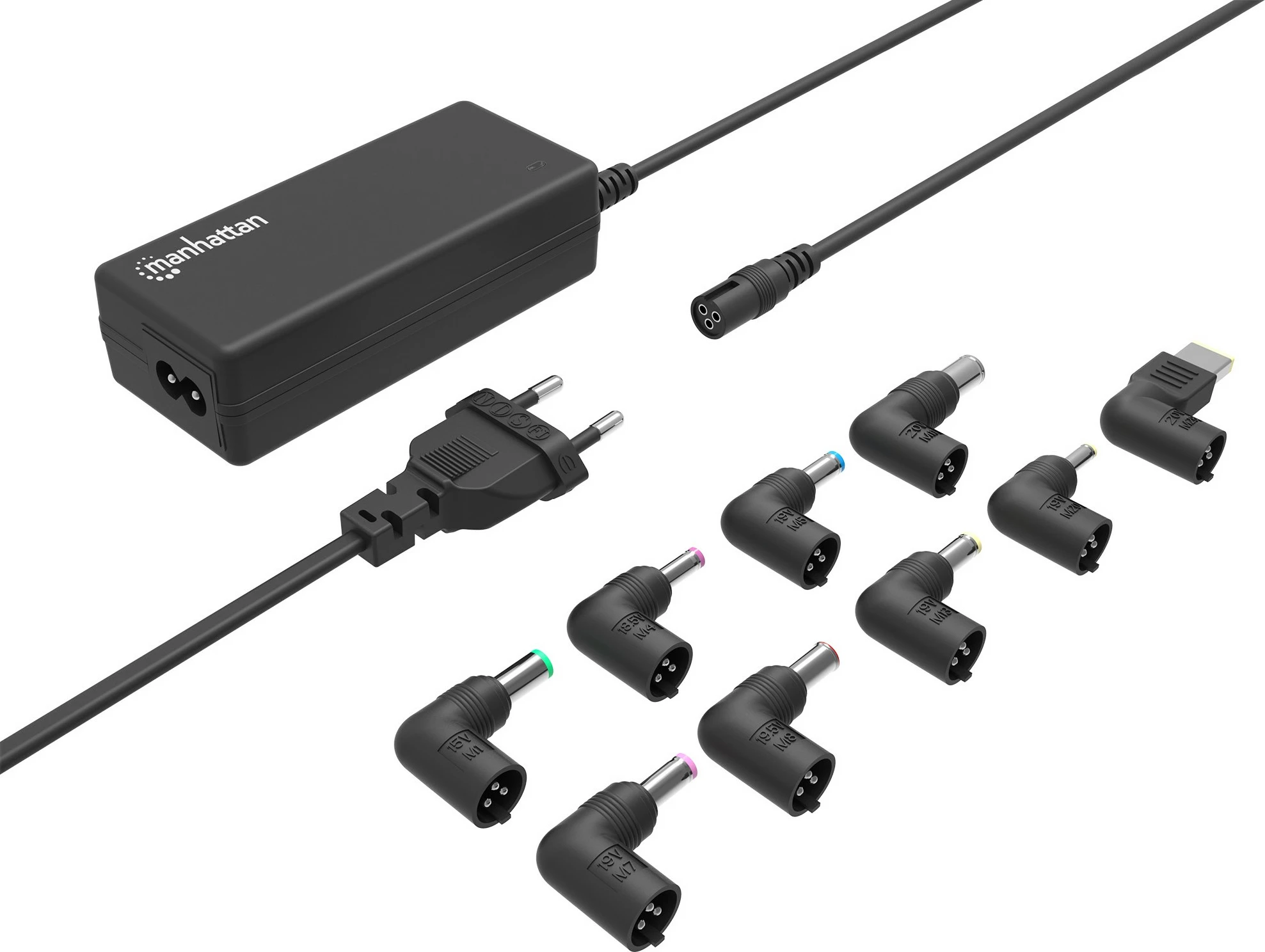 Adapter za prenosnik 65 W, 9 nastavkov, črn MANHATTAN