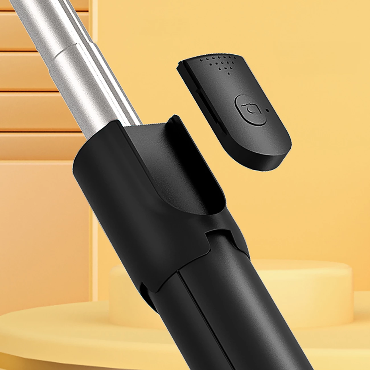 Selfie palica s trikotnikom Hurtel WRY1S, za telefon, 67 cm, črna