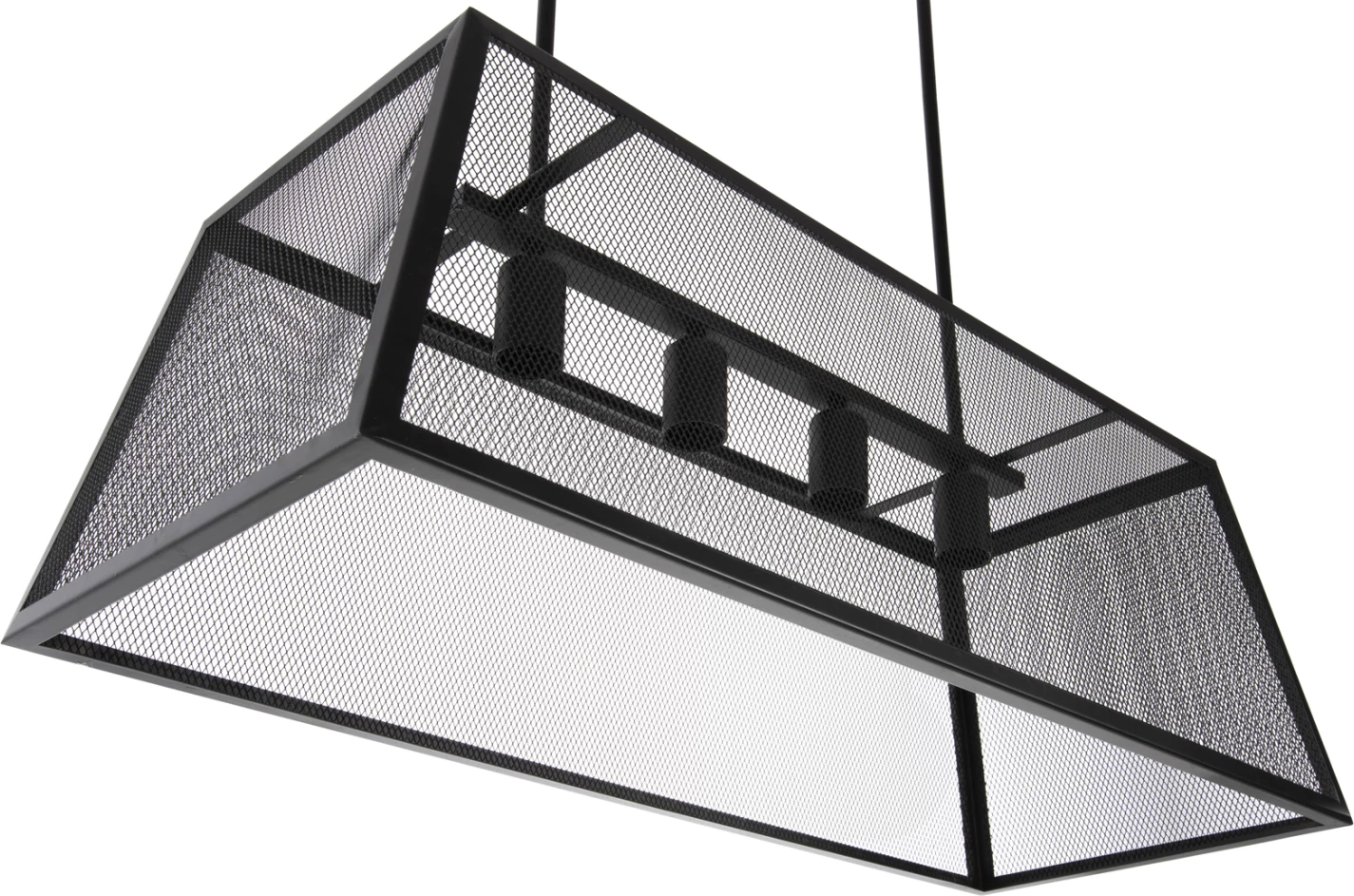 Stropna viseča svetilka FH4179 črna kovina 4-delna 78x30,5x26H cm