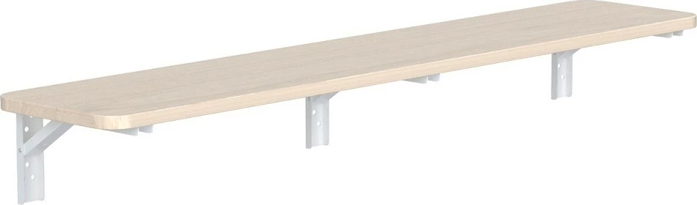 Zložljiva stenska polica, 100 x 20 cm, nosilnost 50 kg, les/bela, Maclean MC-129 WD