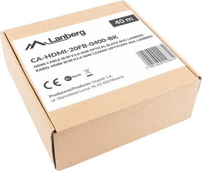 Optični kabel Lanberg CA-HDMI-20FB-0400-BK, 40 m