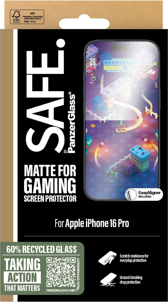 Zaščita zaslona PanzerGlass za iPhone 16 Pro, prozorna