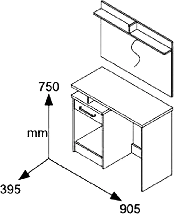 Tualetna mizica s ogledalom Olympus, barva castillo-toro