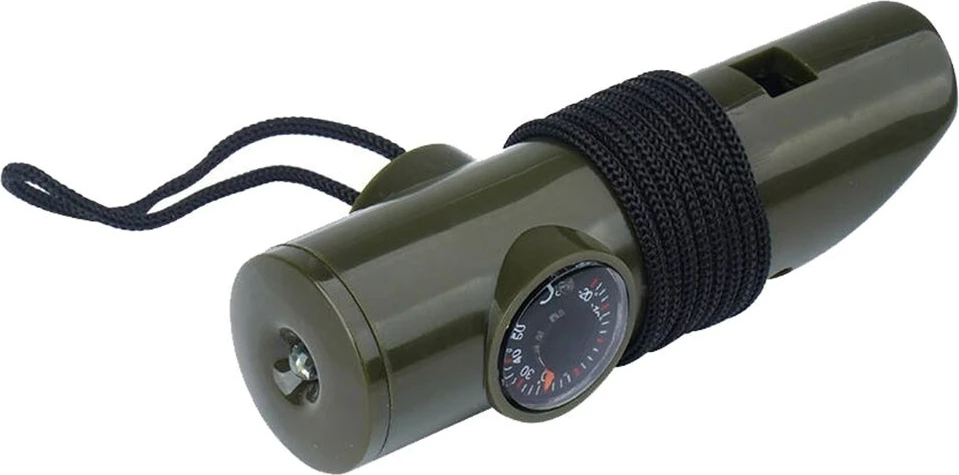 Večfunkcijski preživetveni piščalko, Mil-Tec 6-v-1, olive