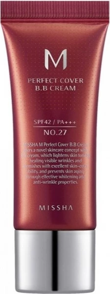 BB krema M Perfect Cover SPF42/PA+++, Missha, 27 Honey Beige, 20 ml