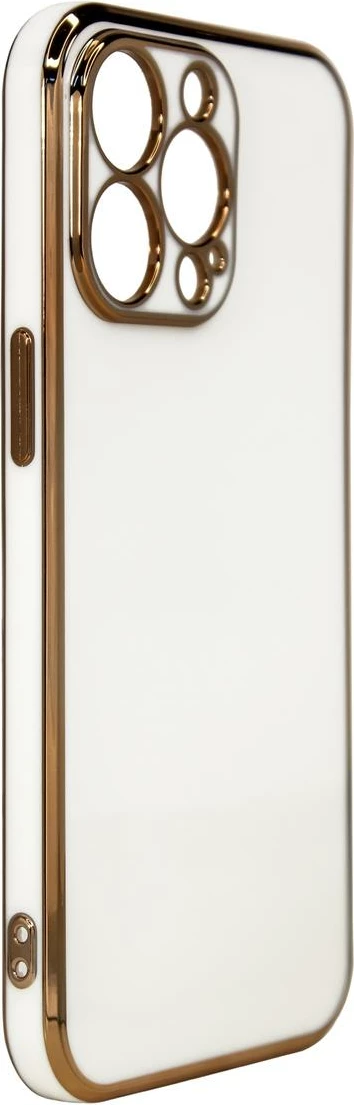 Ovitek Hurtel Fashion za Samsung Galaxy A12 5G, TPU, bel z zlato obrobo