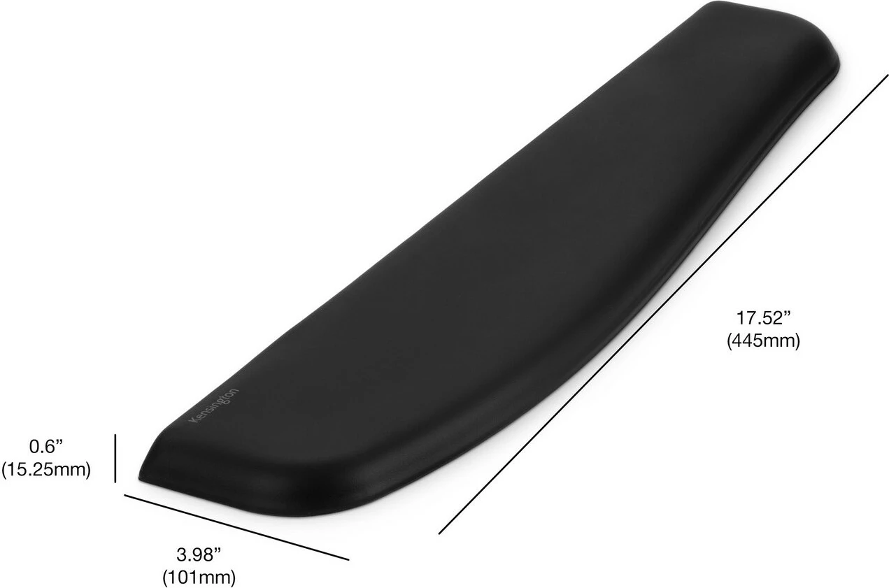 Ergonomska opora za zapestje Kensington ErgoSoft za standardno tipkovnico, gel, črna
